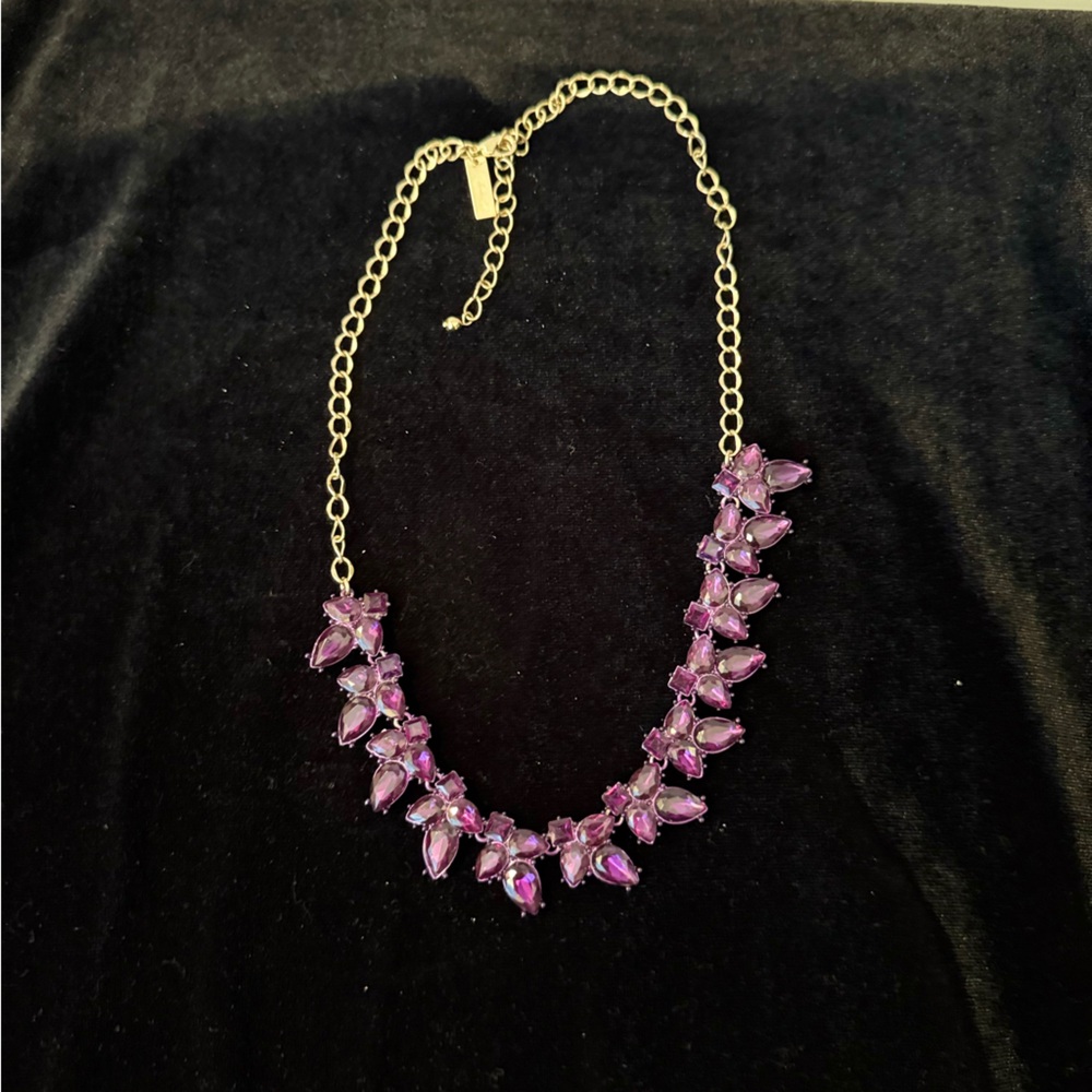 Purple Stone and Gold Necklace